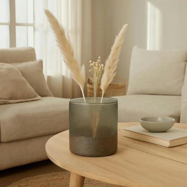 Chiara Medium Grey Sand Effect Vase