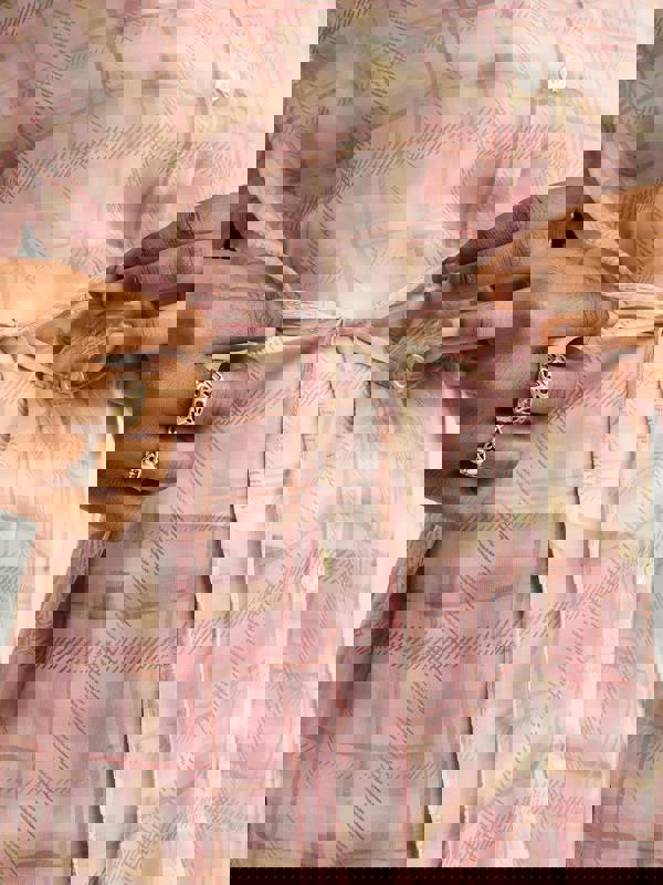 GWD Roberta Pink Sheer Checked Blouse