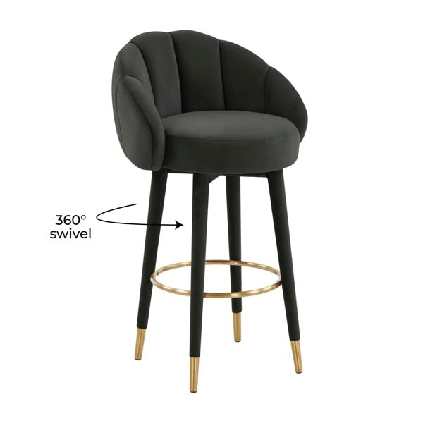 Furniture Edit Myla Black Swivel Bar Stool