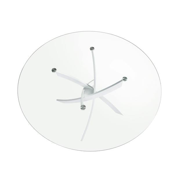 Angel Cerdá Round tempered glass and white steel dining table 1138