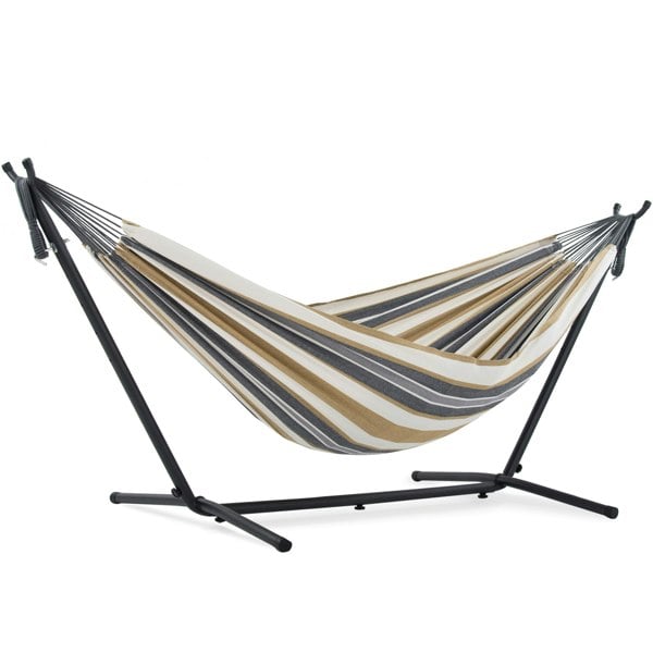 Vivere Double Cotton Hammock with Stand (250cm) - Desert Moon