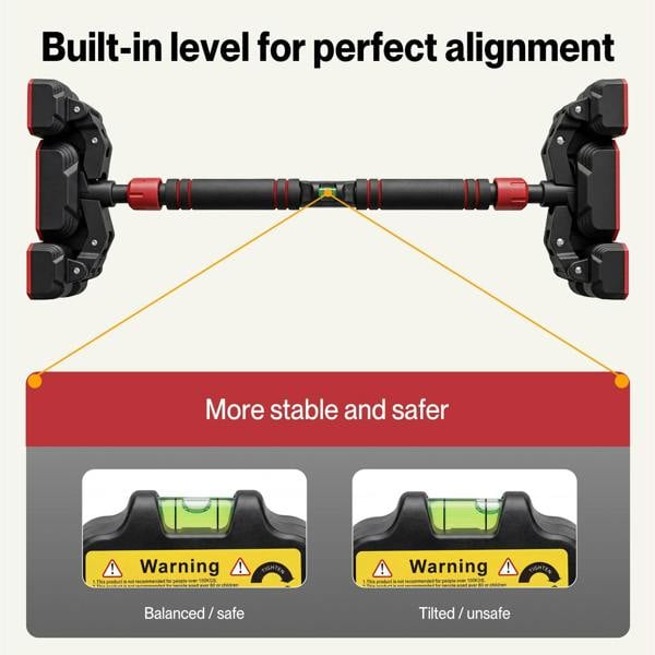 Centra Pull Up Bar Doorway No Screw Lever Adjustable Length Heavy Duty 200kg