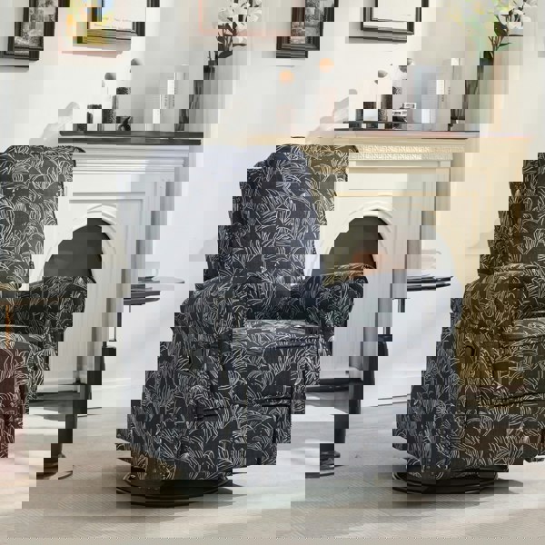 Furniture One Recliner Armchair, 360° Swivel Single Sofa with Adjustable Backrest and Footrest - Navy