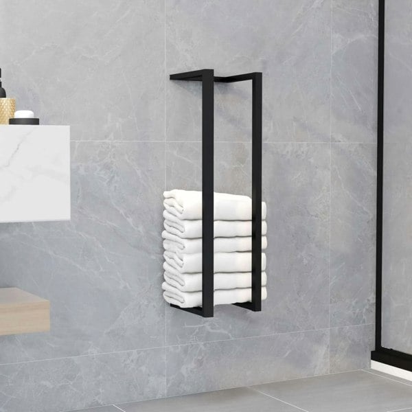 Berkfield Towel Rack Black 12.5x12.5x60 cm Iron