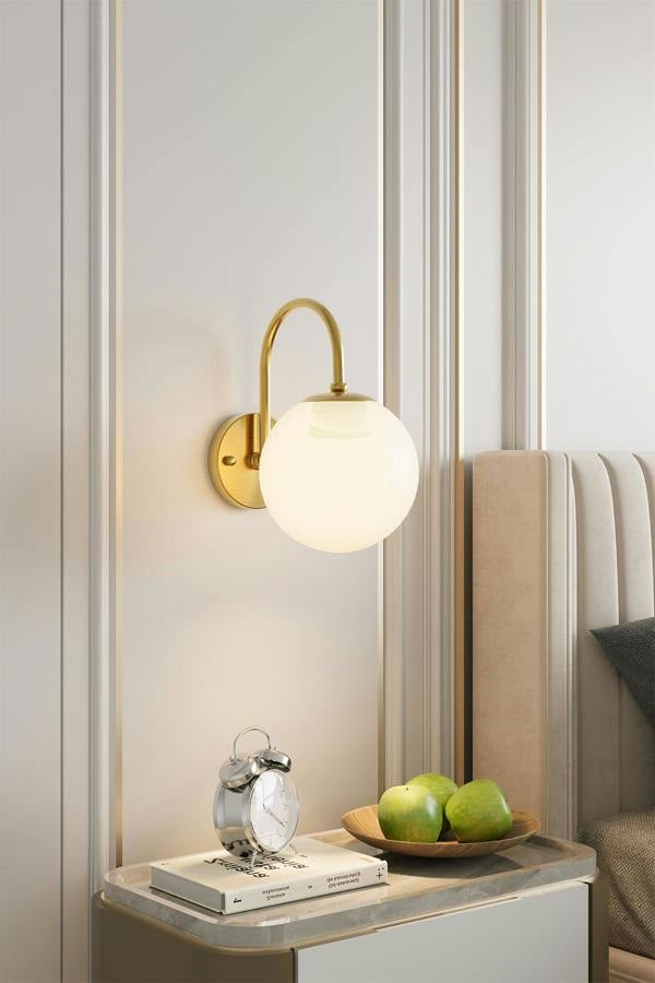 Modern Golden Wall Lamp with Glass Shade