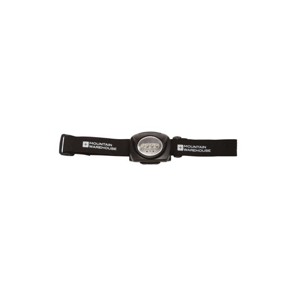 Mountain Warehouse 4 Red & 1 White LED Head Torch - Black