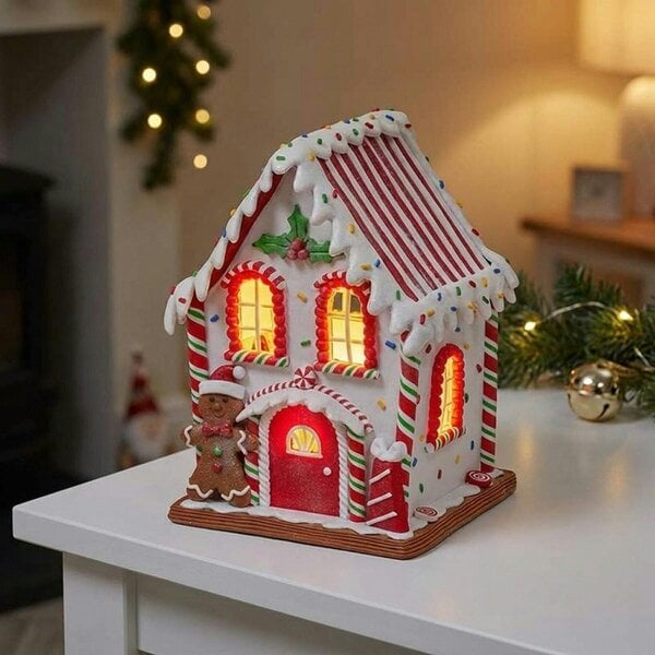 Garden Greatness Hand-Painted LED Gingerbread House Ornament