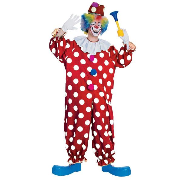 Bristol Novelty Mens Clown Costume - Red/White - 