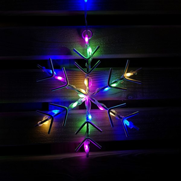 Samuel Alexander 1.2m Multi Colour LED Snowflake Curtain Lights Christmas Decorations