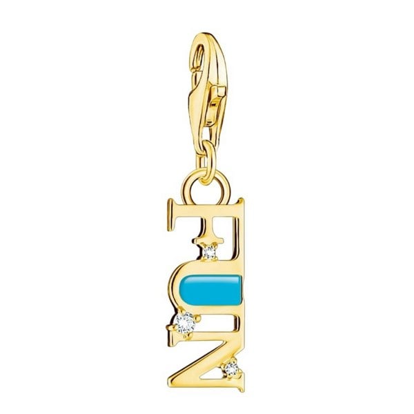 Thomas Sabo Fun Charm Pendant - Gold Coloured/Blue