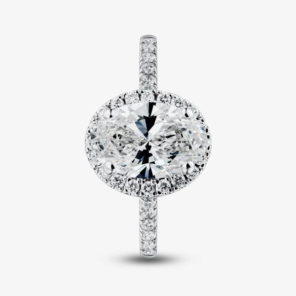 T. H. Baker 9ct White Gold 2.40ct Oval Lab Grown Diamond Halo Ring LGR43490-240SF (WG)