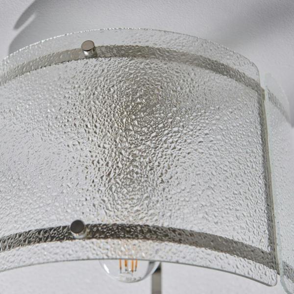 Pagazzi Lighting Traynor Clear And Satin Nickel Flush Ceiling Light