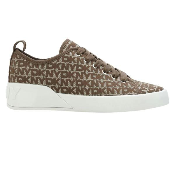 DKNY Womens/Ladies Mar Faux Leather Trainers - Khaki - 