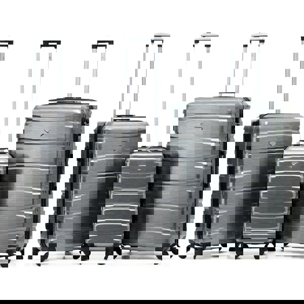 Flight Knight Set of 3 Hard Shell Suitcase Cabin & Check in Cases with TSA Lock