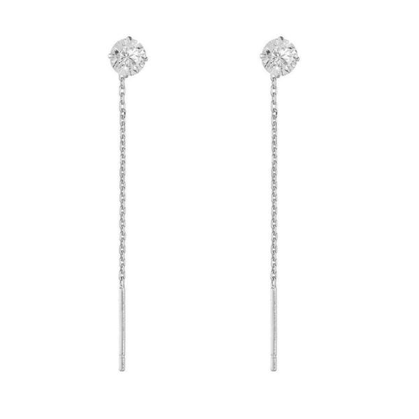 Gold Trip Single Crystal Threader Earrings