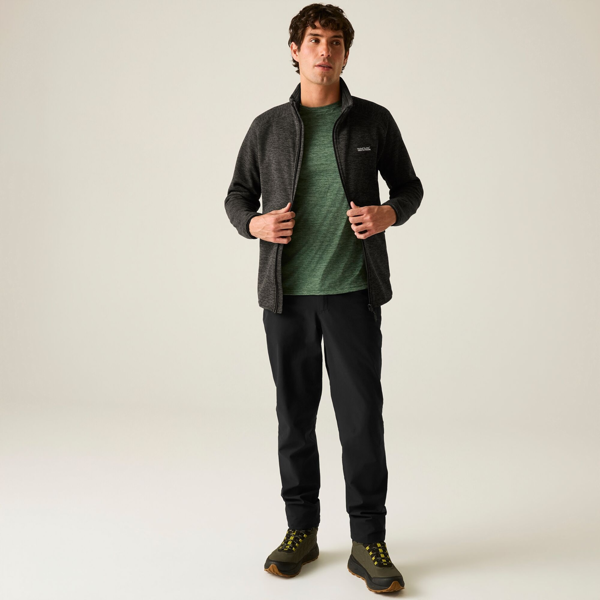 Regatta Mens Harrow Full Zip Fleece Jacket - Black Marl