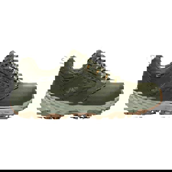 Regatta Mens Amble Waterproof Low Cut Walking Shoes - Dark Khaki/Wood Brown - 