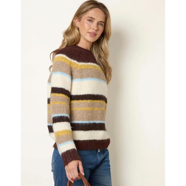 Blue Vanilla Striped Round Neck Knit Jumper