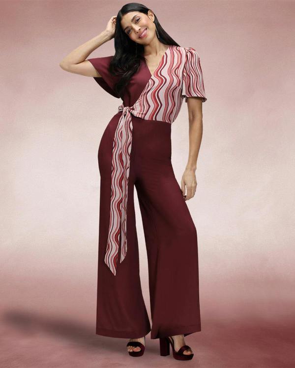 HotSquash Overwrap Print Jumpsuit