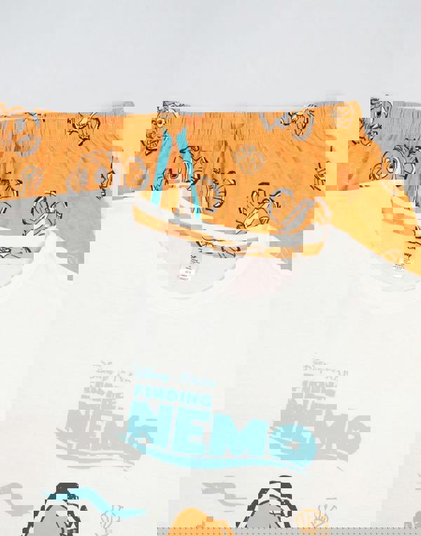 Disney Womens White Finding Nemo Short Sleeve Long Leg Pyjama Set