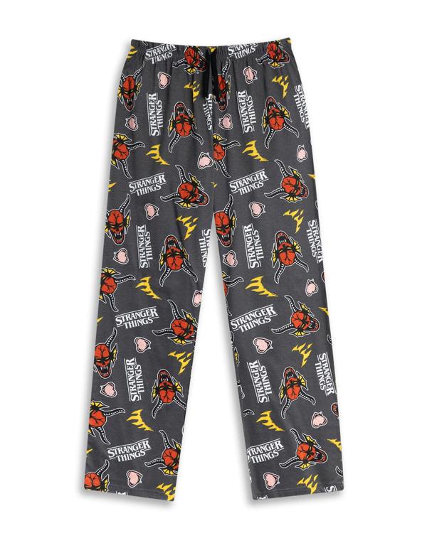 Stranger Things Womens Grey Logo Short Sleeve Long Leg Pyjama Set