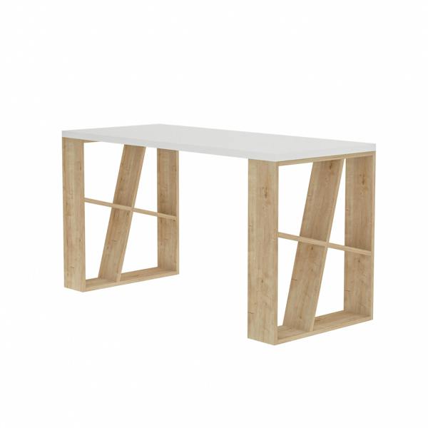 Decortie Honey Modern Desk with Integrated Bookshelf Storage 137cm