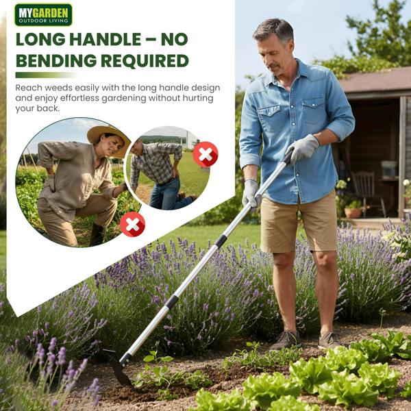 My Garden Outdoor Living My Garden Weed Puller Extendable upto 150cm - 2-in-1 Stainless Steel Garden Hoe with Sharp Blade for Soil & Weed Removal