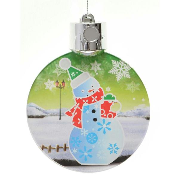 9cm 3D Snowman LED Christmas Tree Hanging Decoration Ornament, Acrylic, Battery Included image 4
