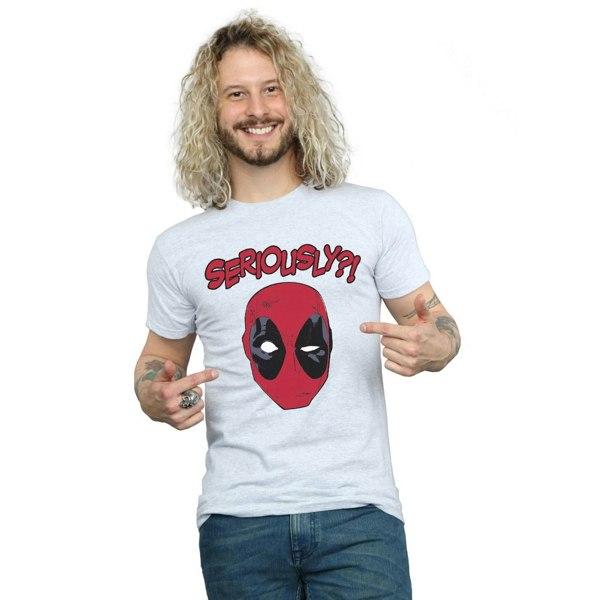 Deadpool Mens Seriously Cotton T-Shirt - Sports Grey