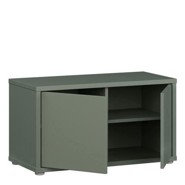 Furniture To Go Alice Springs Bench with 2 Doors Push-to-Open in Sage Green