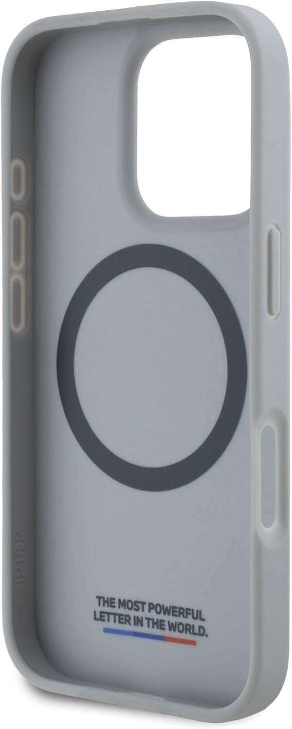 BMW M Carbon Tricolor Line Case with MagSafe for iPhone 16 Pro 6.3" Grey - BMHMP16L23PUDTS