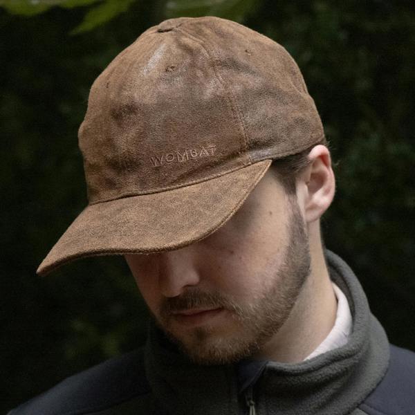 Wombat Leather Wombat Mens Hiker Brown Leather Cap