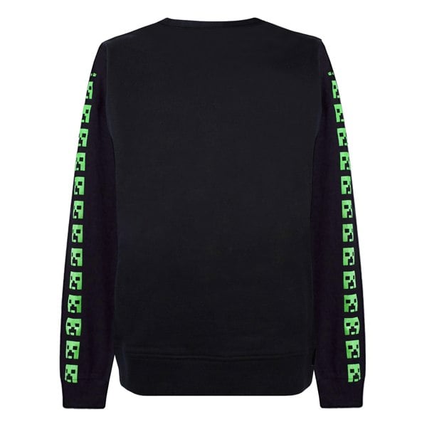 Minecraft Boys Creeper Face Sweatshirt - Black