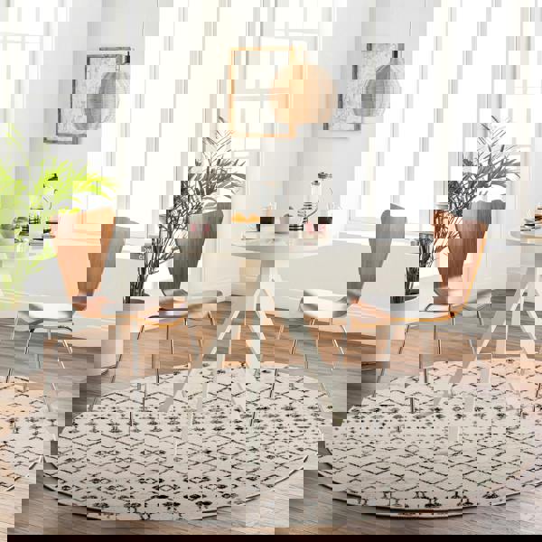 Livabliss Pisa-Geometric Black Off-White Grey Rug