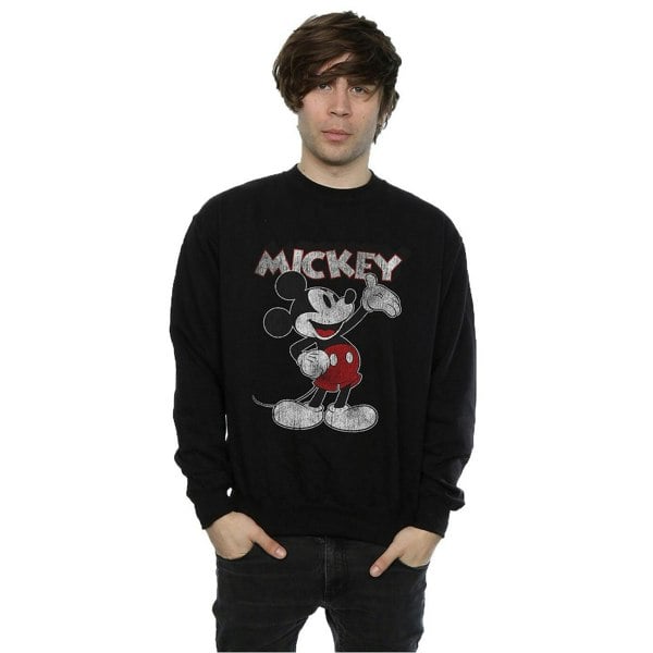 Disney Mens Presents Mickey Mouse Sweatshirt - Black