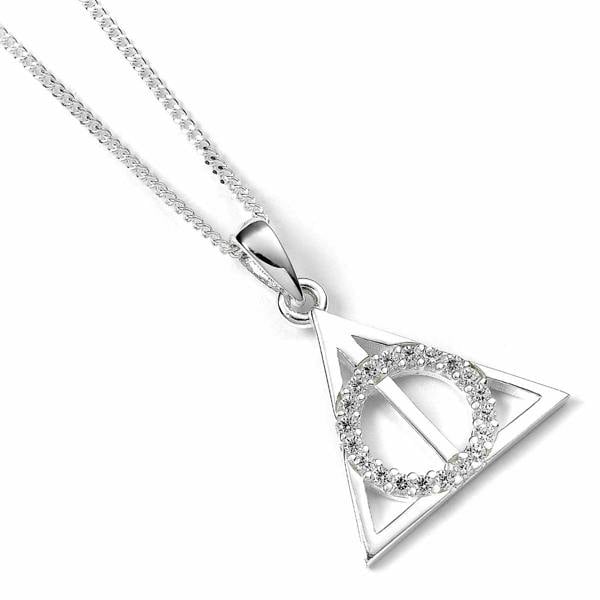 Harry Potter sterling silver Deathly Hallows necklace with crystals