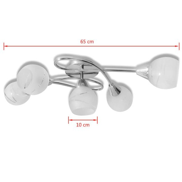 Berkfield Ceiling Lamp with Glass Shades for 5 E14 Bulbs