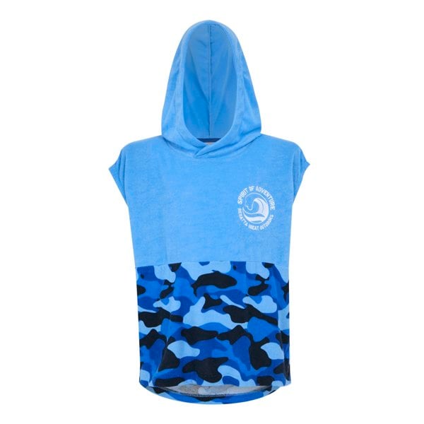 Regatta Childrens/Kids II Camo Hooded Towel - Elysium Blue