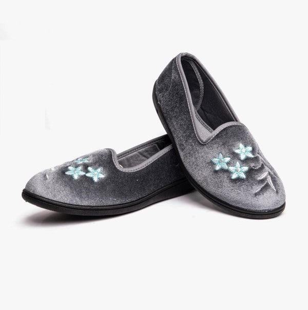 Dr Keller VERA Womens Ballerina Slippers Grey