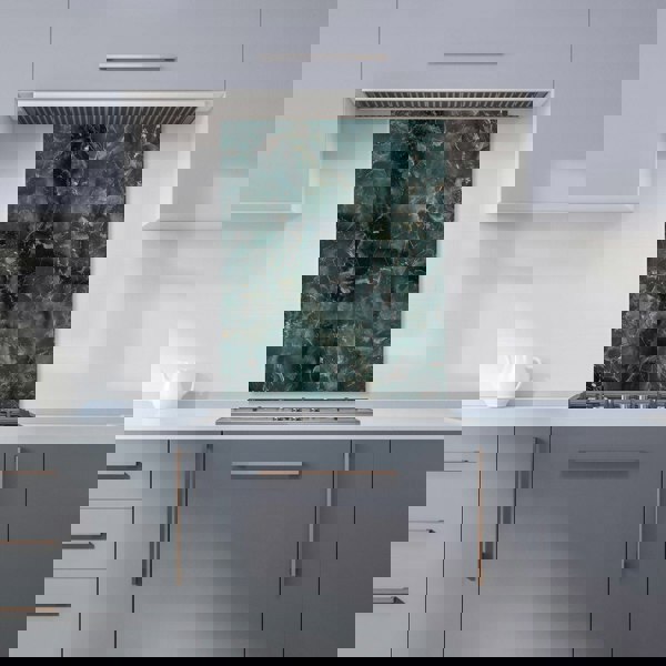 Warren Reed - Designer Dark Green Quartz Effect Kitchen Splashback