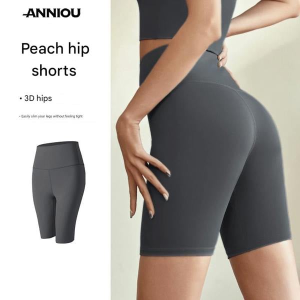 Anniou High-Waisted Women's Quick Dry Yoga Shorts - Dark Grey