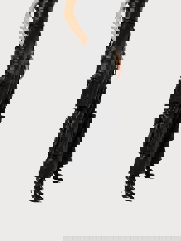 Amiri Wmns Leather Cargo Pant Black - Womens