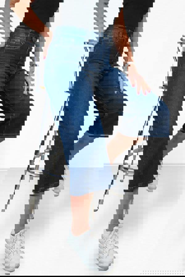 Paulo Due Womens High Waist Wide Leg Denim Culotte Jeans