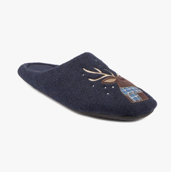 Totes Isotoner NOVELTY Mens Mule Slippers Blue