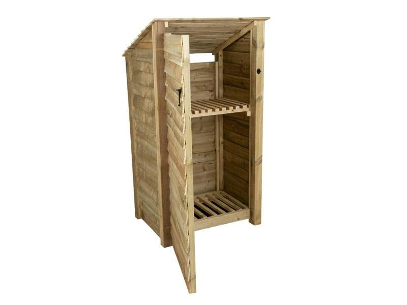 Arbor Garden Solutions Wooden Log Store with Door and Shelf (Roof Sloping Back) W-99cm, H-126cm Or 180cm, D-88cm