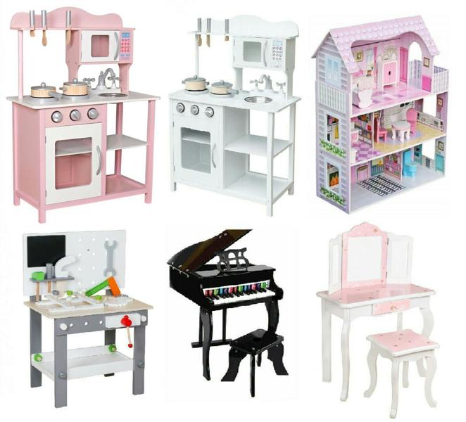 HYGRAD BUILT TO SURVIVE Kids Pretend Role Play Wooden Toy Sets Kitchen Piano Builder Doll set Best gift