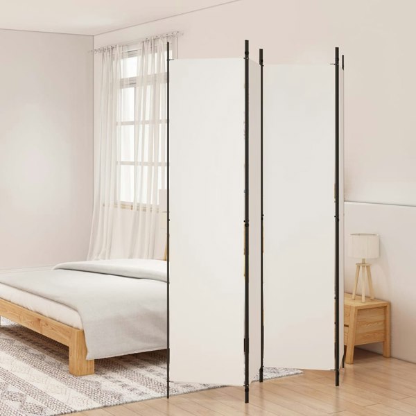 Berkfield 4-Panel Room Divider White 200x220 cm Fabric