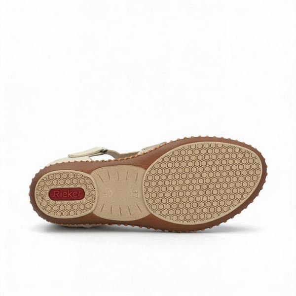 Rieker M1655 Ankle Strap Sandals in Cream