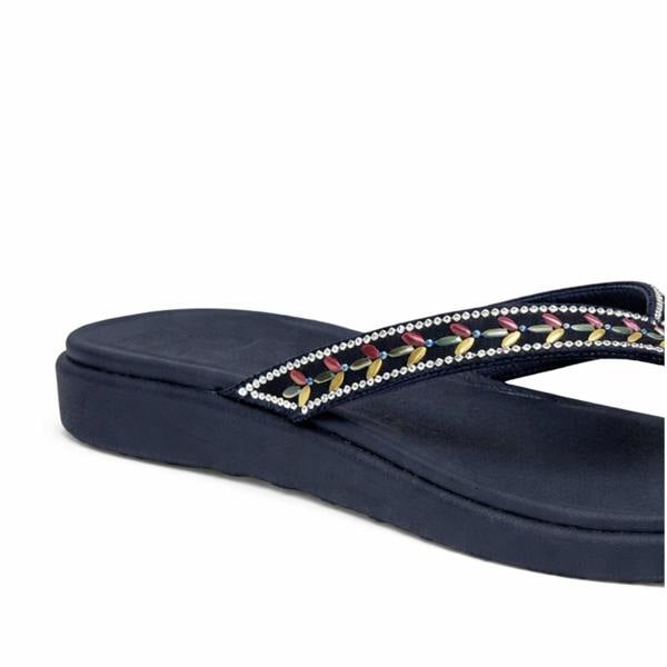 Skechers MEDITATION LUXE - CLASSIC ROM Toe-Post Sandals in Navy