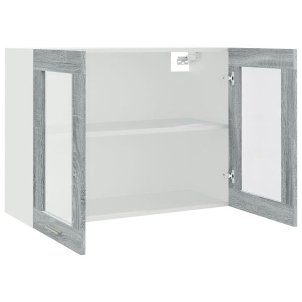 Berkfield Hanging Glass Cabinet Grey Sonoma 80x31x60 cm Engineered Wood